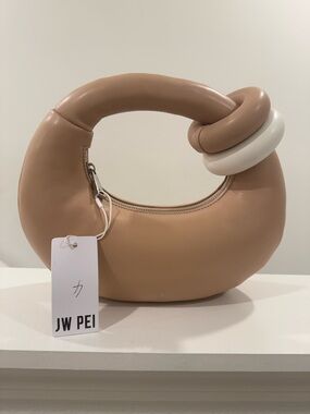 JW PEI Sculptural Round Bag in Warm Tan with Cream Tag